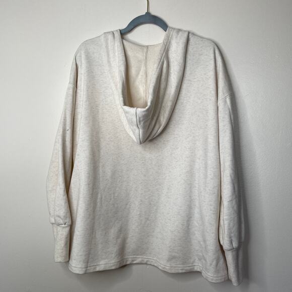 Anthropologie Daily Practice Twist Collar Hoodie in Oatmeal Sz M Beige - Picture 10 of 11